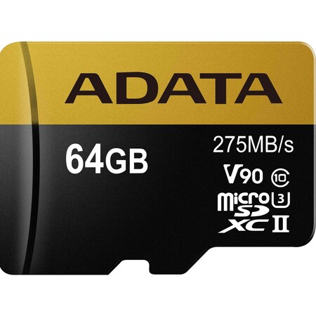 Adata Adata 64Gb Premier One Uhs-Ii U3 Class10 V90 Micro Sdxc W/ Adaptor AUSDX64GUII3CL10-CA1